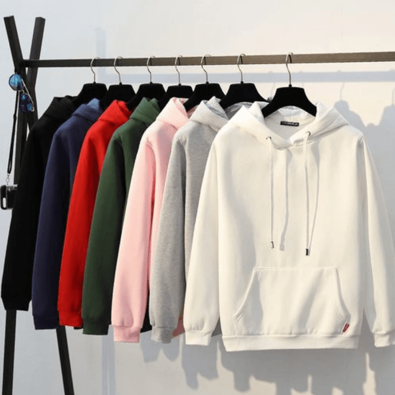 Custom hoodies and sweatshirts produced with high-quality fleece and cotton fabrics. Available in pullover and zip-up styles with custom printing and embroidery options.